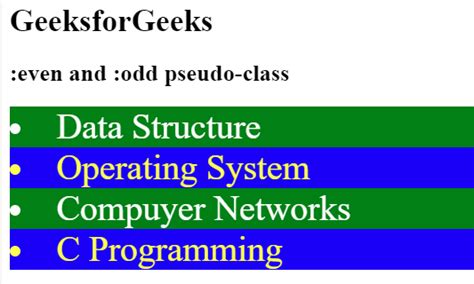 even odd css|Use of :even and :odd pseudo.